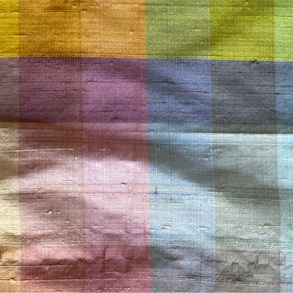 Stunning Thai Pastel Rainbow Raw Silk Tablecloth LNC - Picture 6 of 9